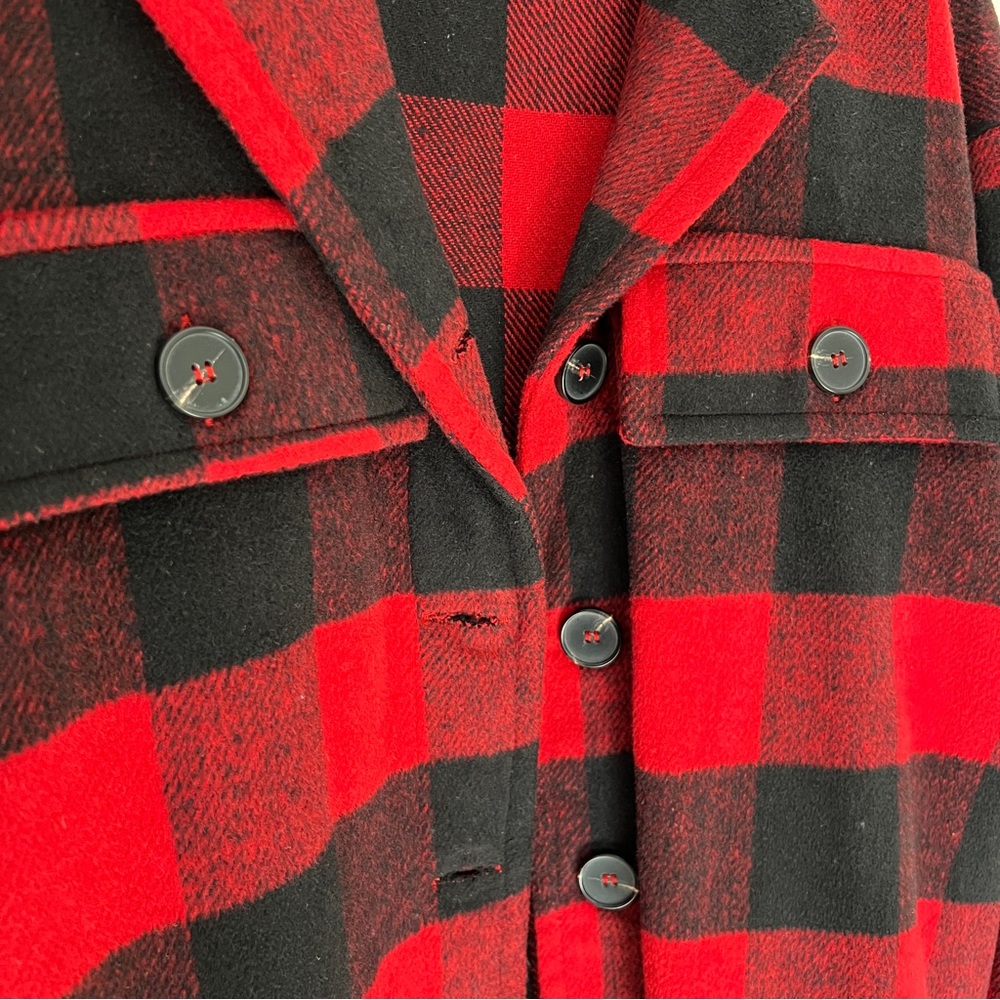 LA MIEL Red and Black Checkered Utility Jacket - Picture 3 of 10